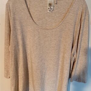 Self Esteem Light Beige Short Sleeve Top